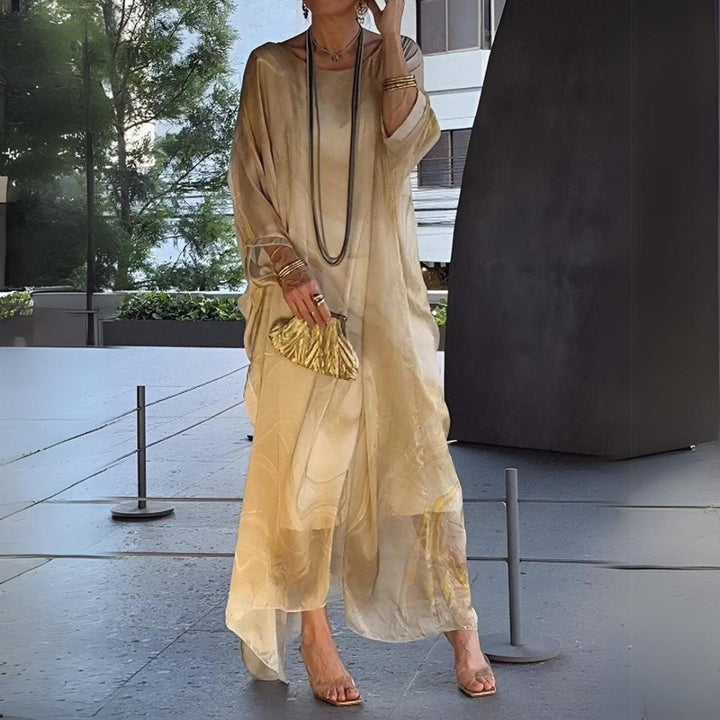 Sorelle | Women's Long Sleeve Flowing Maxi Evening Dress