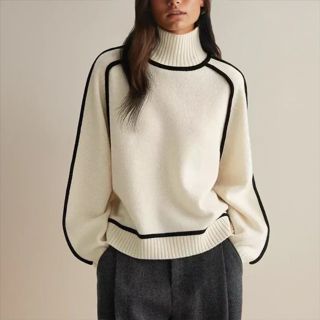Sophie | Oversized Knit Sweater – Elegant Roll Neck Design for Women