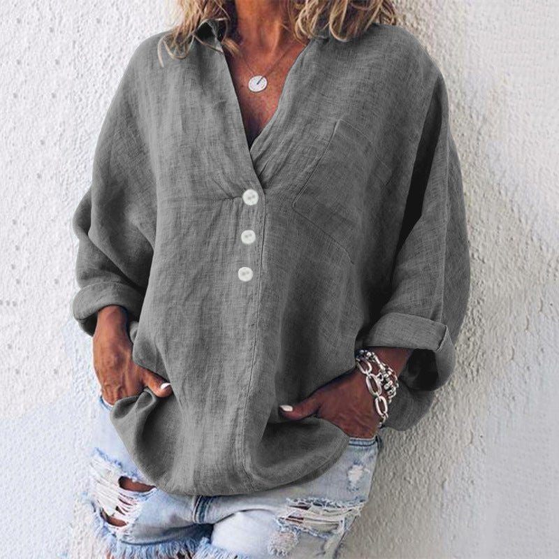 Luna | Linen Blend Pullover with Stylish Button Detailing