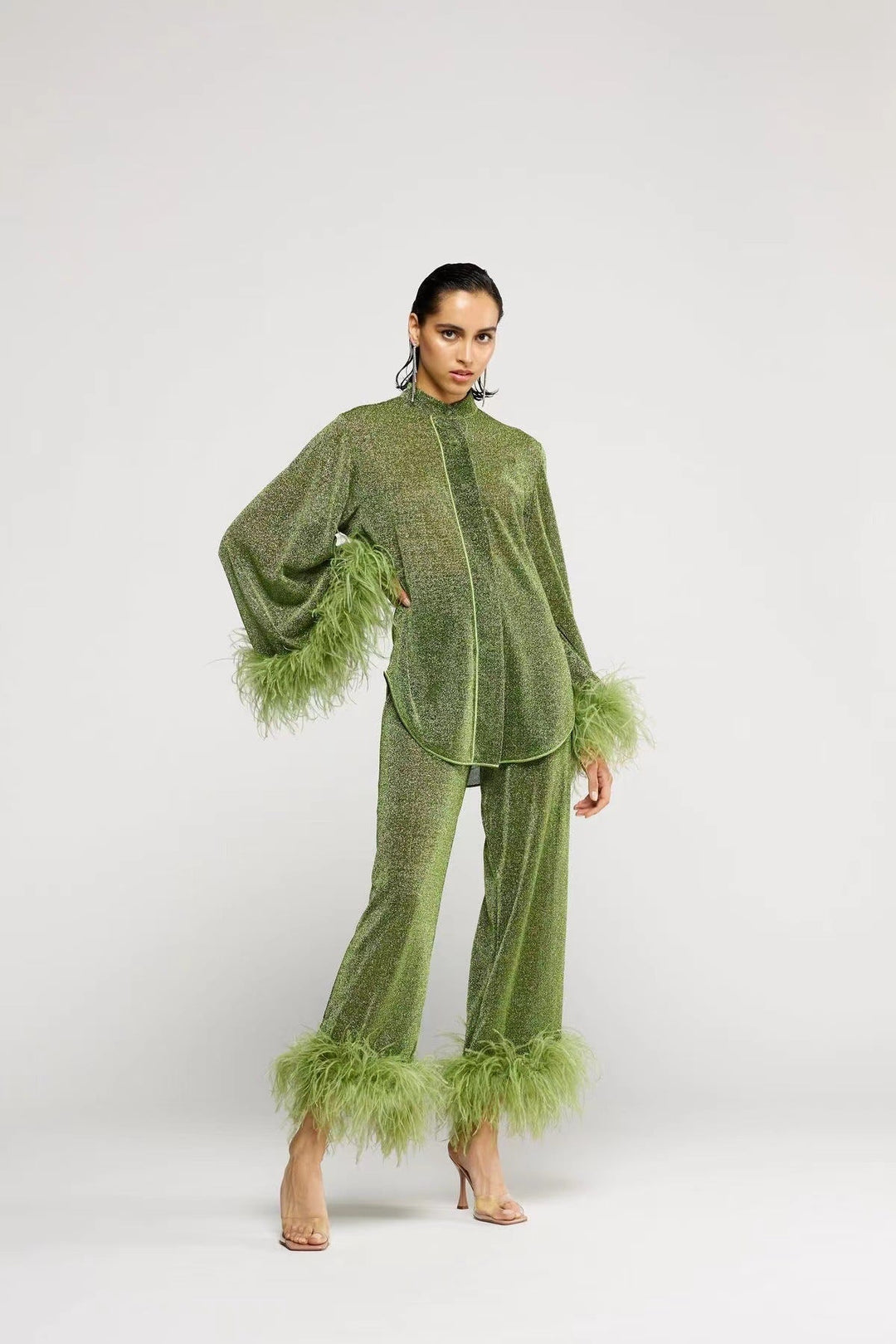 Colette | Completo elegante con pantaloni e capo a maniche lunghe con bottoni sul davanti