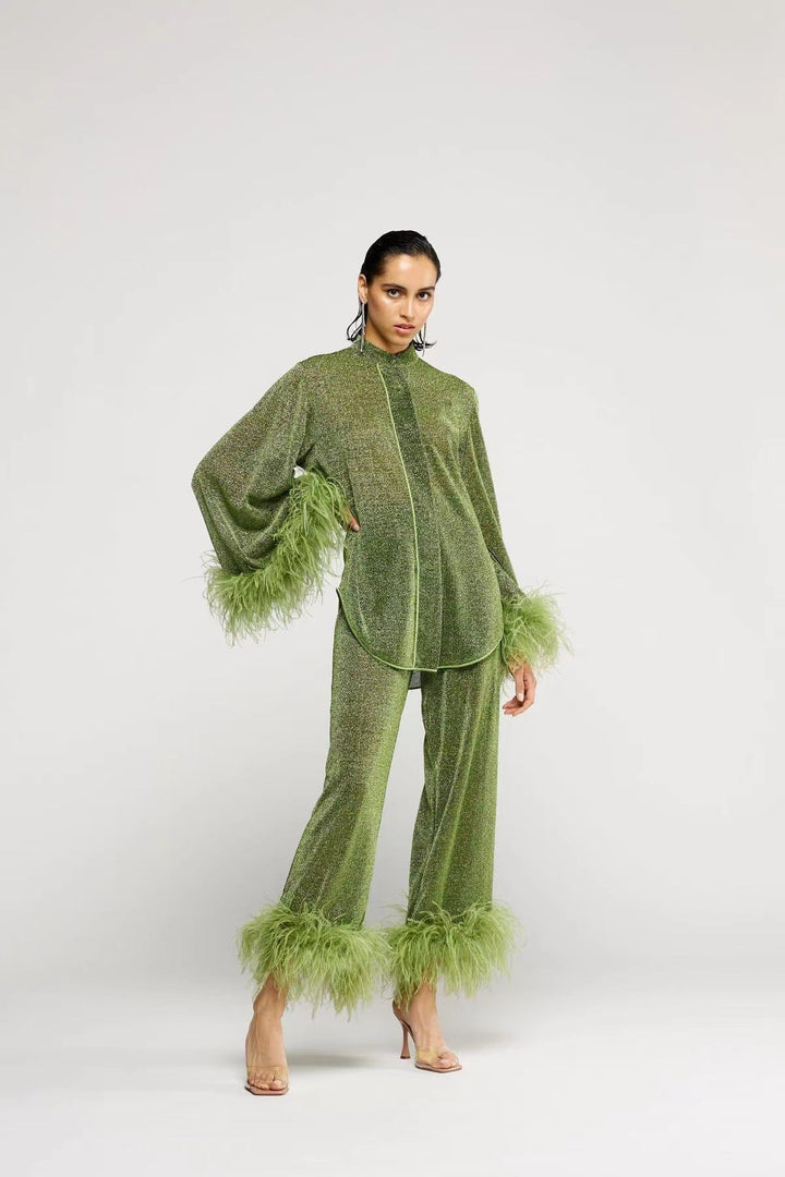 Colette | Completo elegante con pantaloni e capo a maniche lunghe con bottoni sul davanti