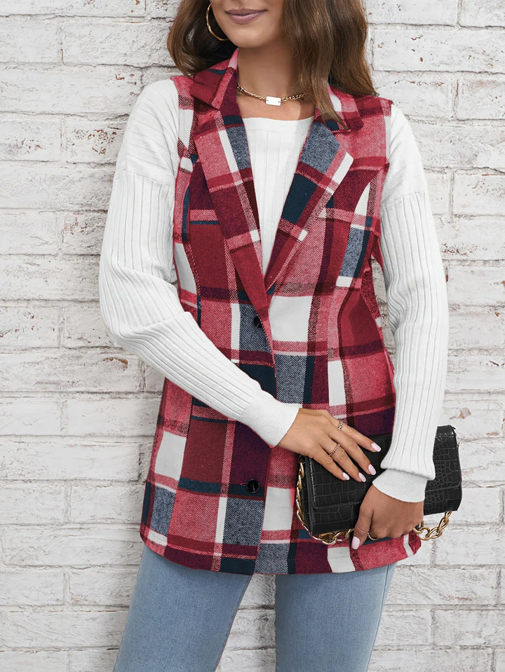 Drunelle | Elegant Tailored Check Waistcoat
