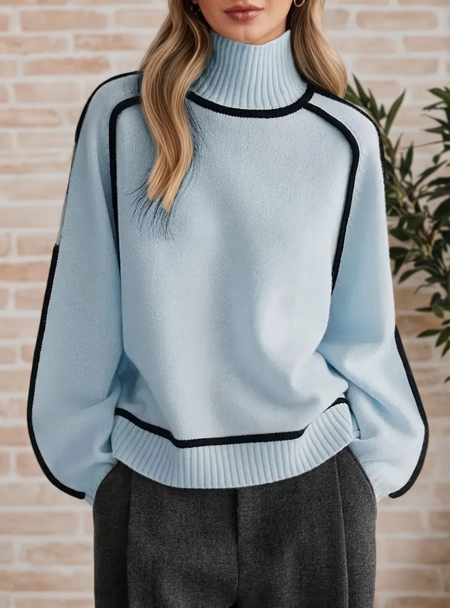Sophie | Oversized Knit Sweater – Elegant Roll Neck Design for Women
