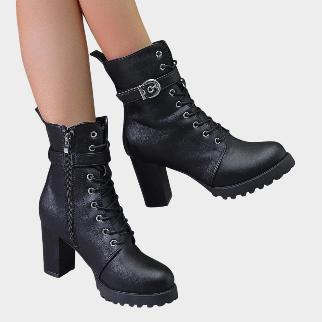 Valiant | Stivaletti da donna stile combat, con lacci e tacco largo