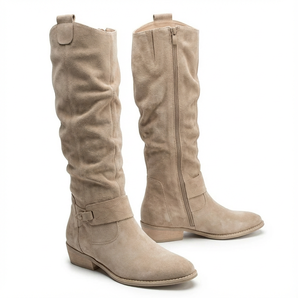 Vespera | Lässige Slouchy-Stiefel für Damen mit knöchelhohem Schaft und Blockabsatz