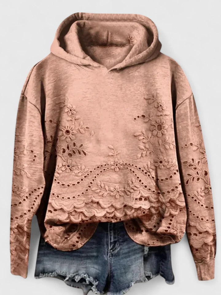 Clara | Stylischer Kapuzenpullover mit Spitzen-Details