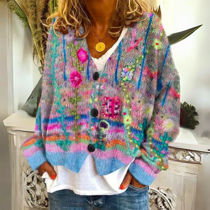 Carmine | Colorful Knit Sweater – Unique Bohemian Style for Women
