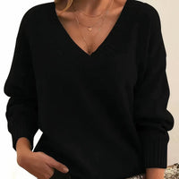 Elena | Cashmere-Blend V-Neck Knitted Sweater