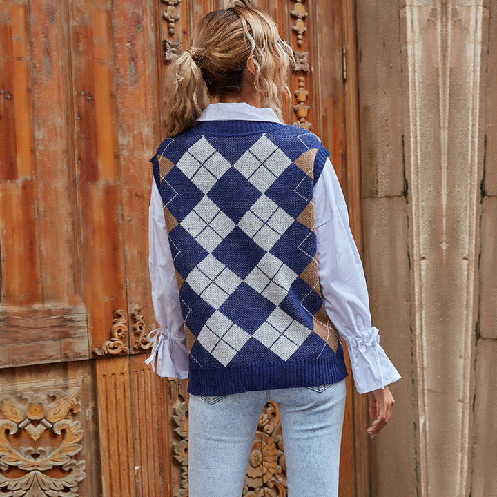 Colette | Classic Check Pattern Vest