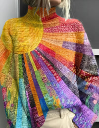 Iris | Women's Vibrant Colorful Turtleneck Knit Sweater