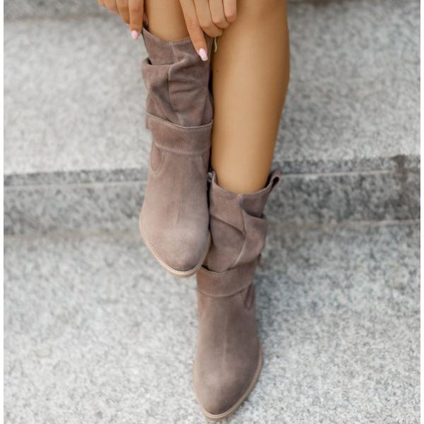 Ellarose | Lässige Slouchy-Ankle-Boots für Damen mit umgeschlagenem Schaft