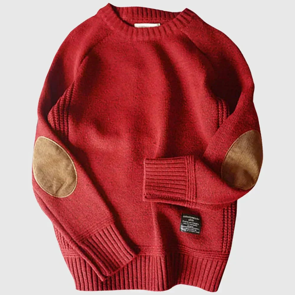 Fabian | Classic Knit Sweater with Elbow Patches for Men