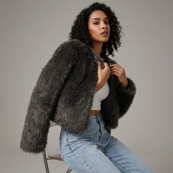 Colette | Cropped Faux Fur Jacket