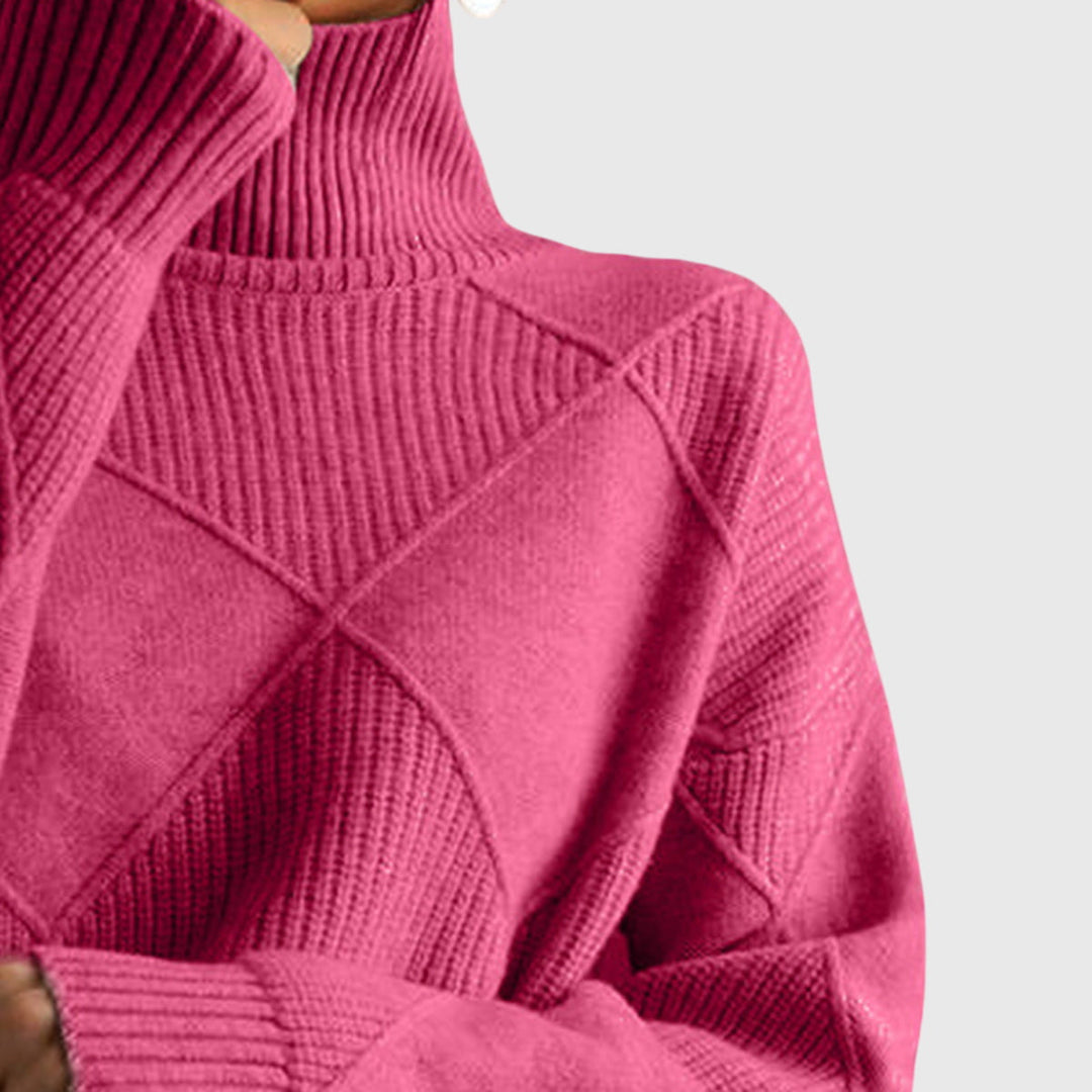 Camille | Geometric Turtleneck Sweater