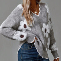 Penelope | Floraler V-Ausschnitt Pullover