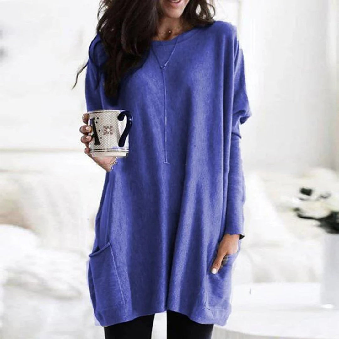 Aurelia | Oversized Pocket Long-Sleeve Tunic Sweater