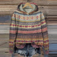 Nadia | Intricate Ethnic Pattern Hooded Sweater