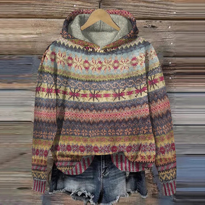 Paola | Ethnic Hooded Sweater – Cozy Style for Women