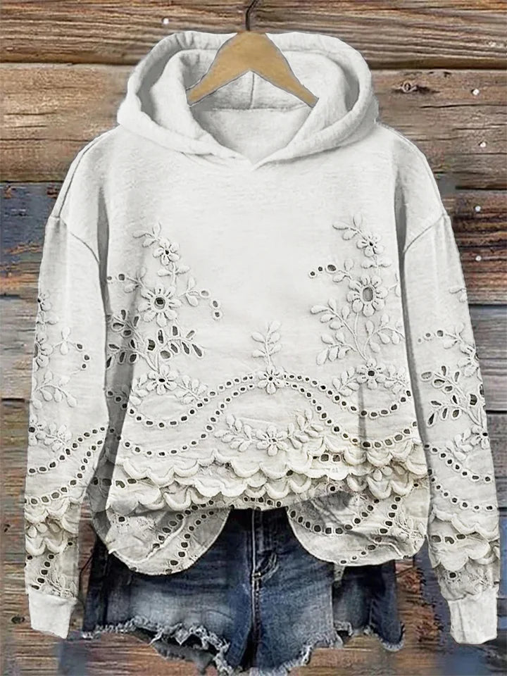 Regine | Floral Hoodie for Women – Casual Relaxed Style