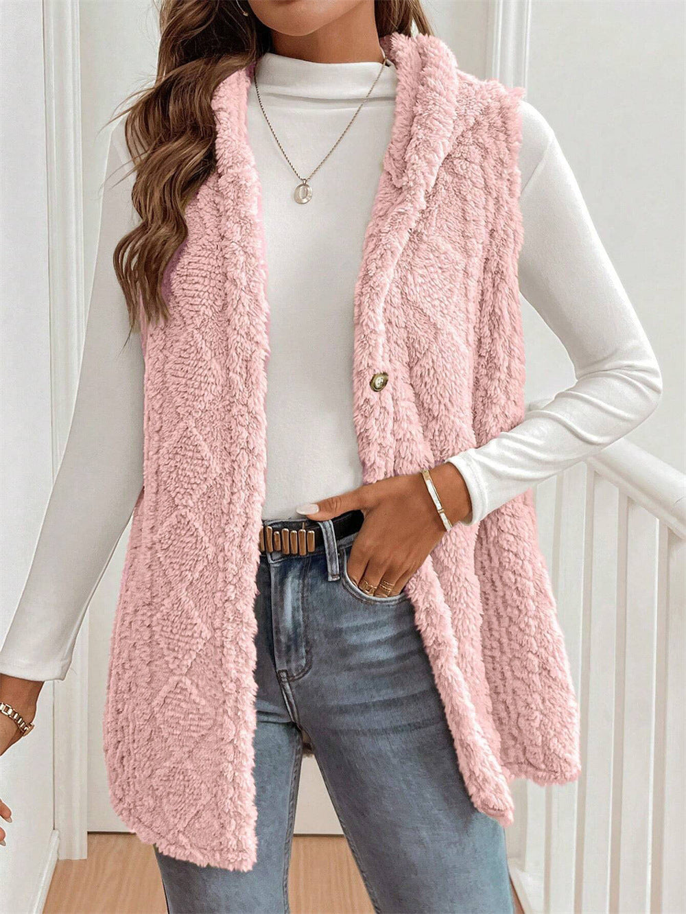 Brielle | Plush V-Neck Sleeveless Vest