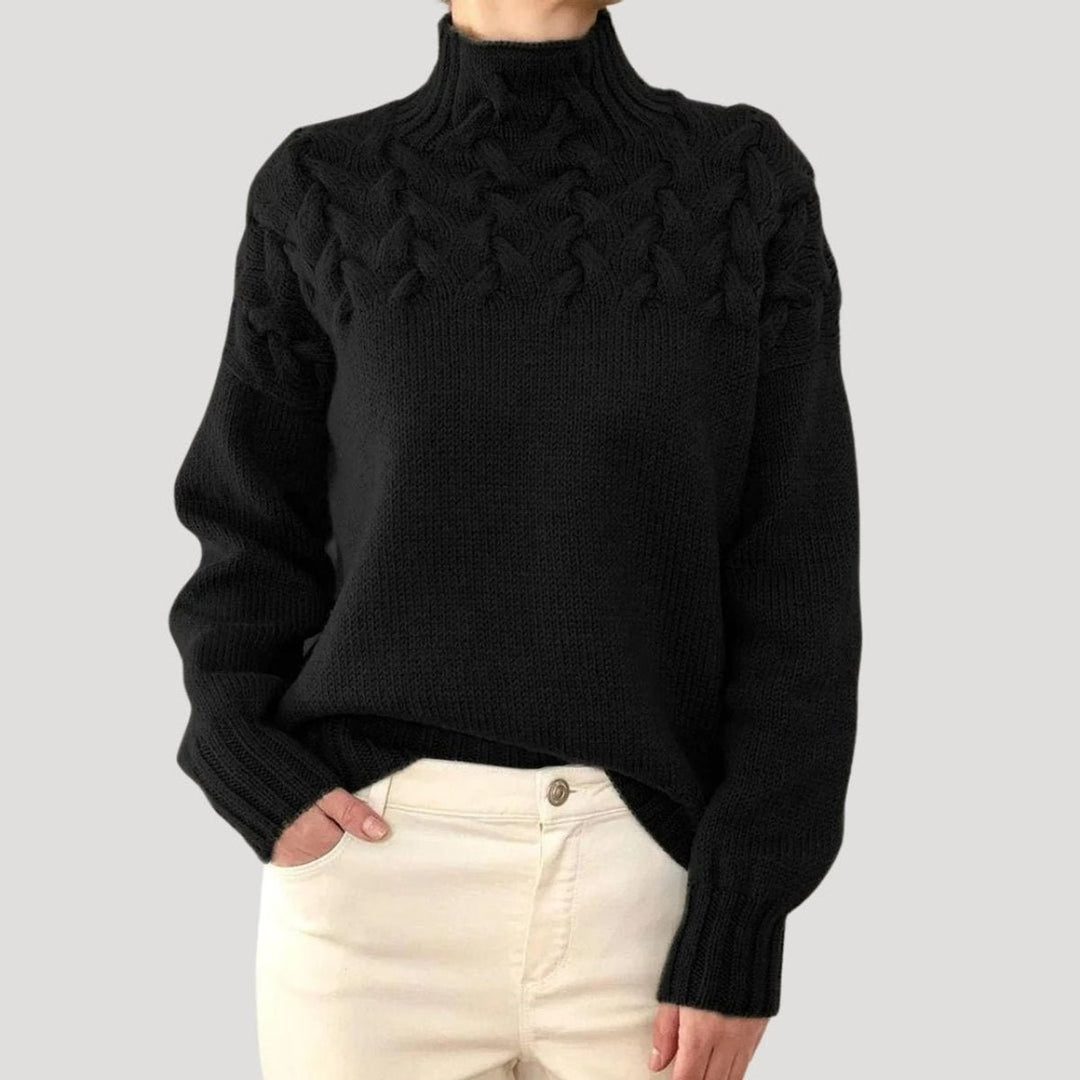 Sophie | Cable Knit Sweater with Roll Neck for Women