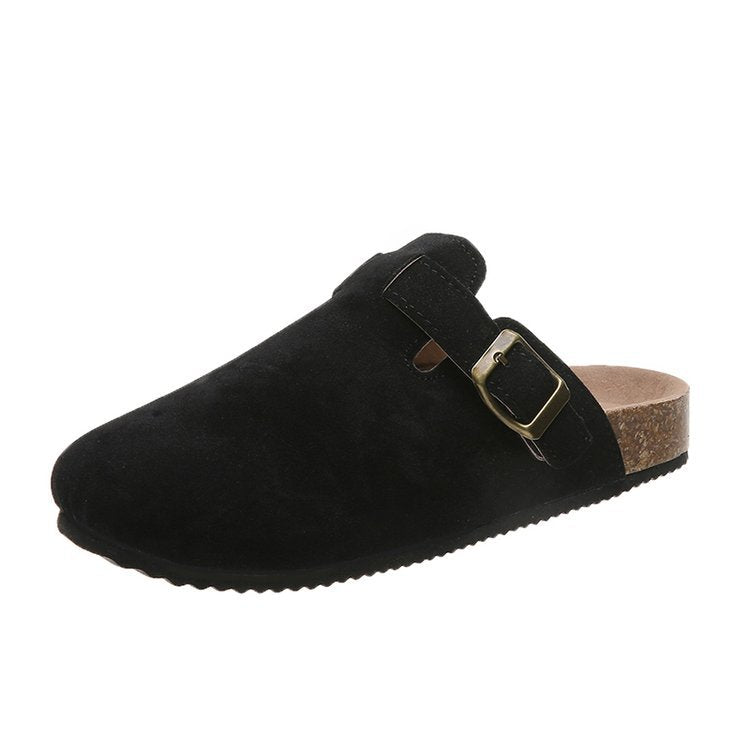 Veloria | Leather Buckle Comfort Clogs