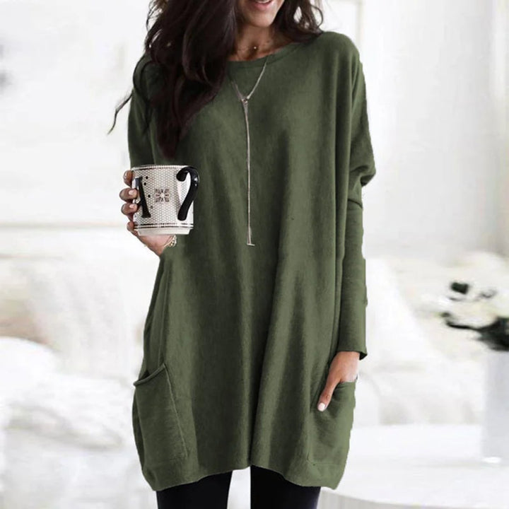 Aurelia | Oversized Pocket Long-Sleeve Tunic Sweater