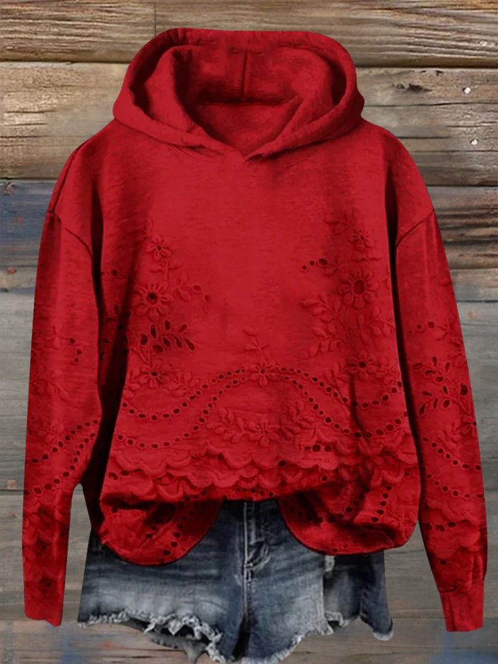 Regine | Floral Hoodie for Women – Casual Relaxed Style