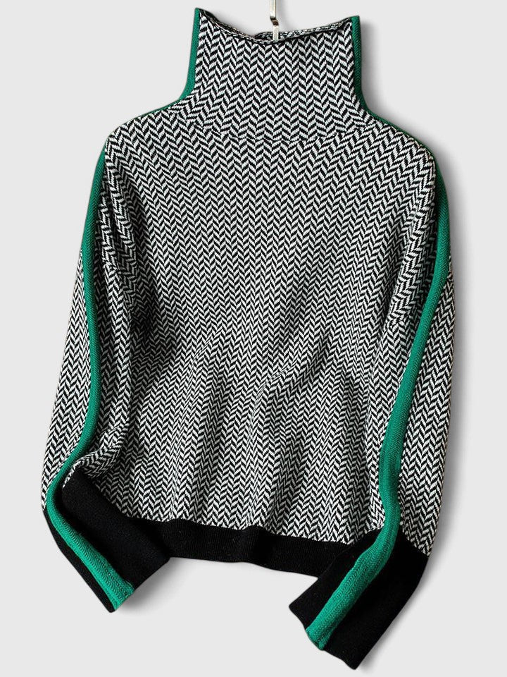 Harper | Gestreifter Pullover mit hohem Kragen