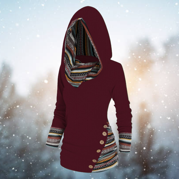 Franza | Tribal Hoodie – Relaxed Style for Women