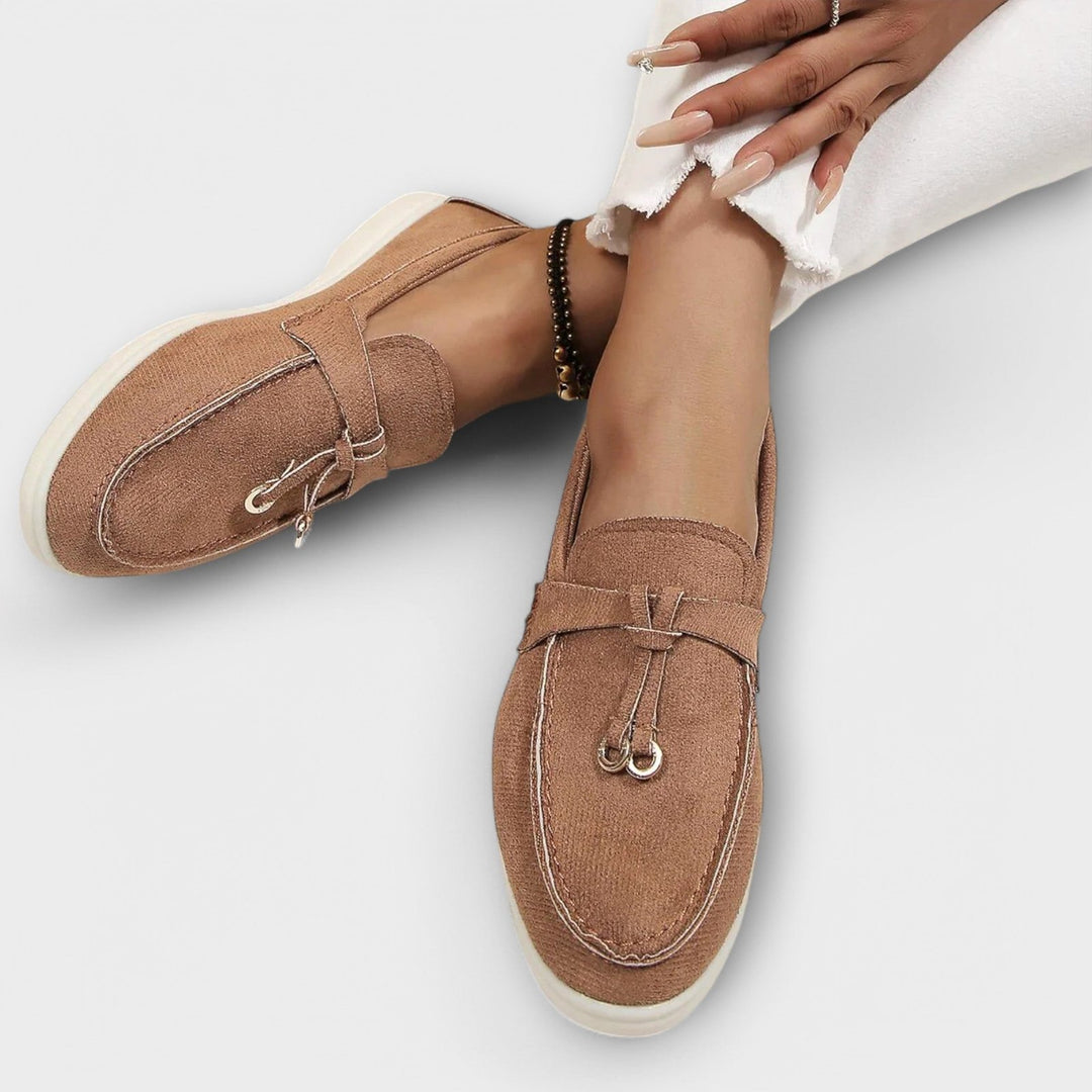 Gamila | Elegante beige Damen-Loafer zum Hineinschlüpfen