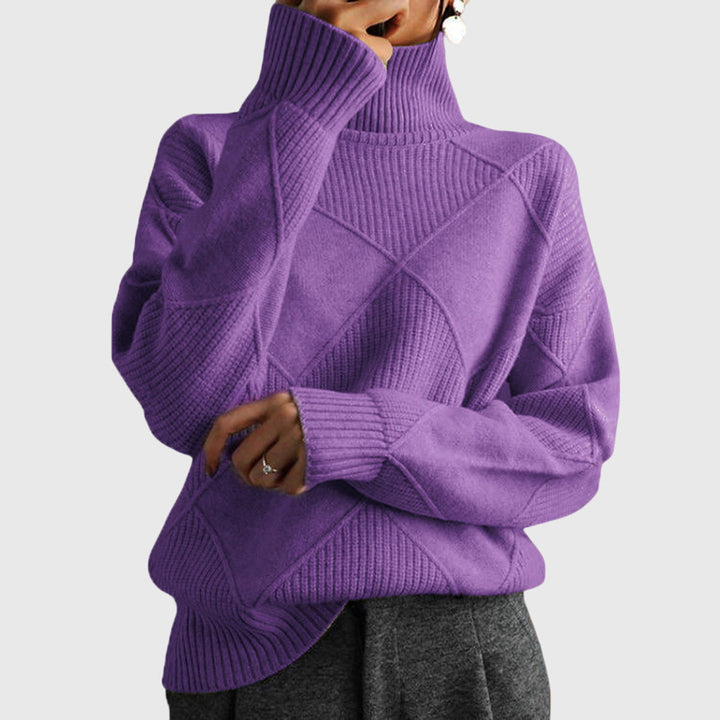 Camille | Geometric Turtleneck Sweater