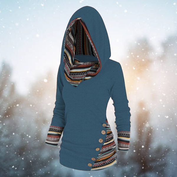Franza | Tribal Hoodie – Relaxed Style for Women