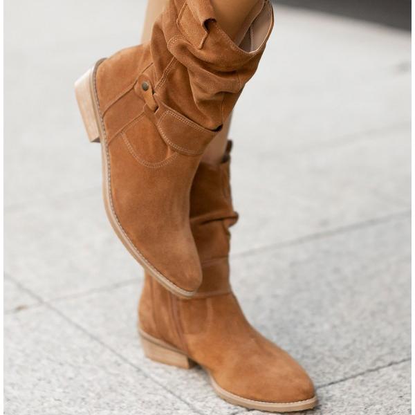 Ellarose | Lässige Slouchy-Ankle-Boots für Damen mit umgeschlagenem Schaft