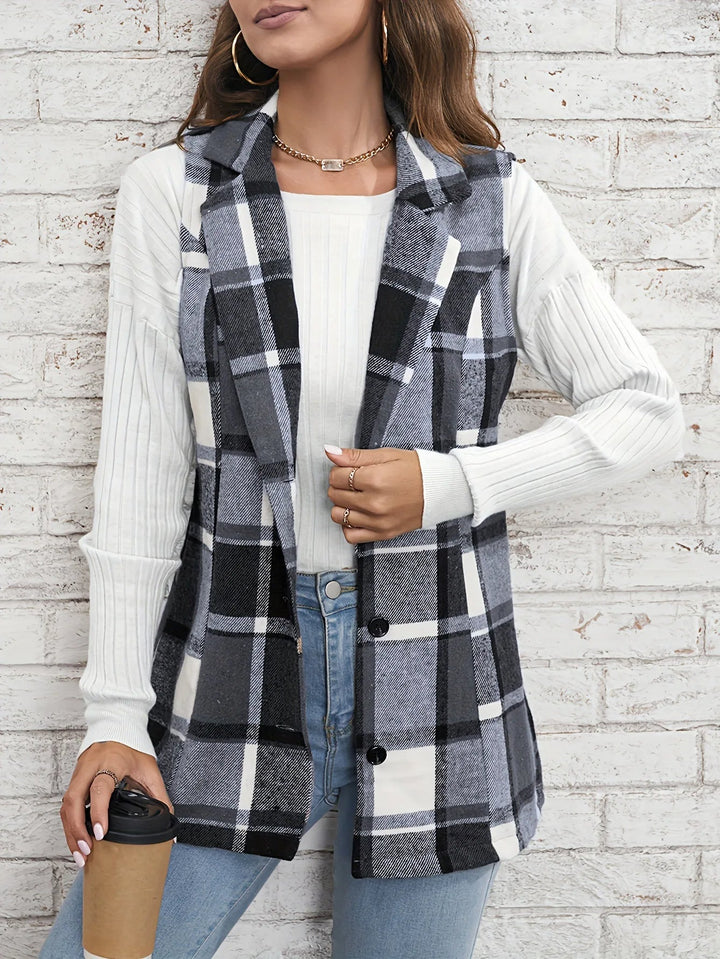 Drunelle | Elegant Tailored Check Waistcoat