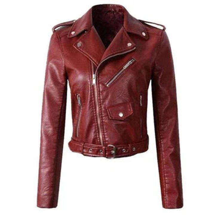 Rosie | Cropped Biker Faux Leather Jacket – Edgy Moto Style for Women