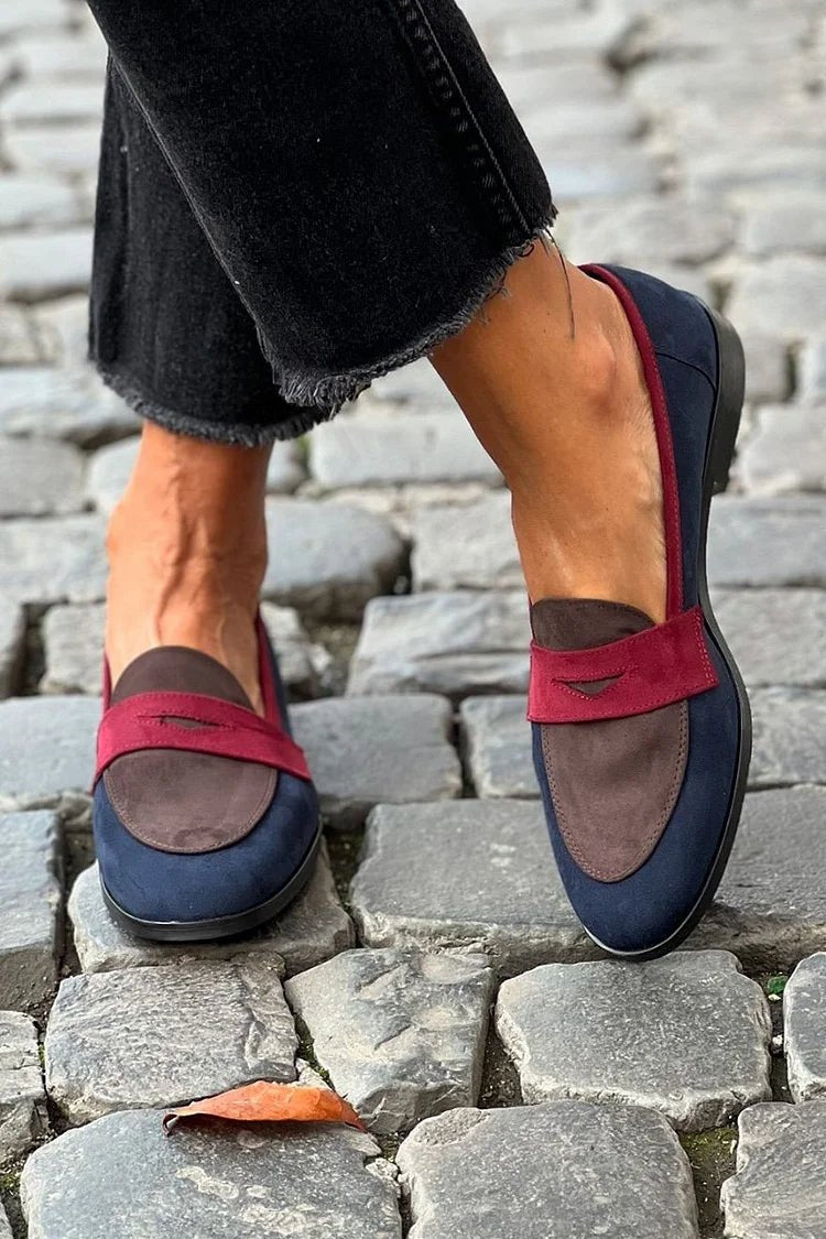 Farbakzent | Damen-Loafer zum Hineinschlüpfen mit Farbakzent