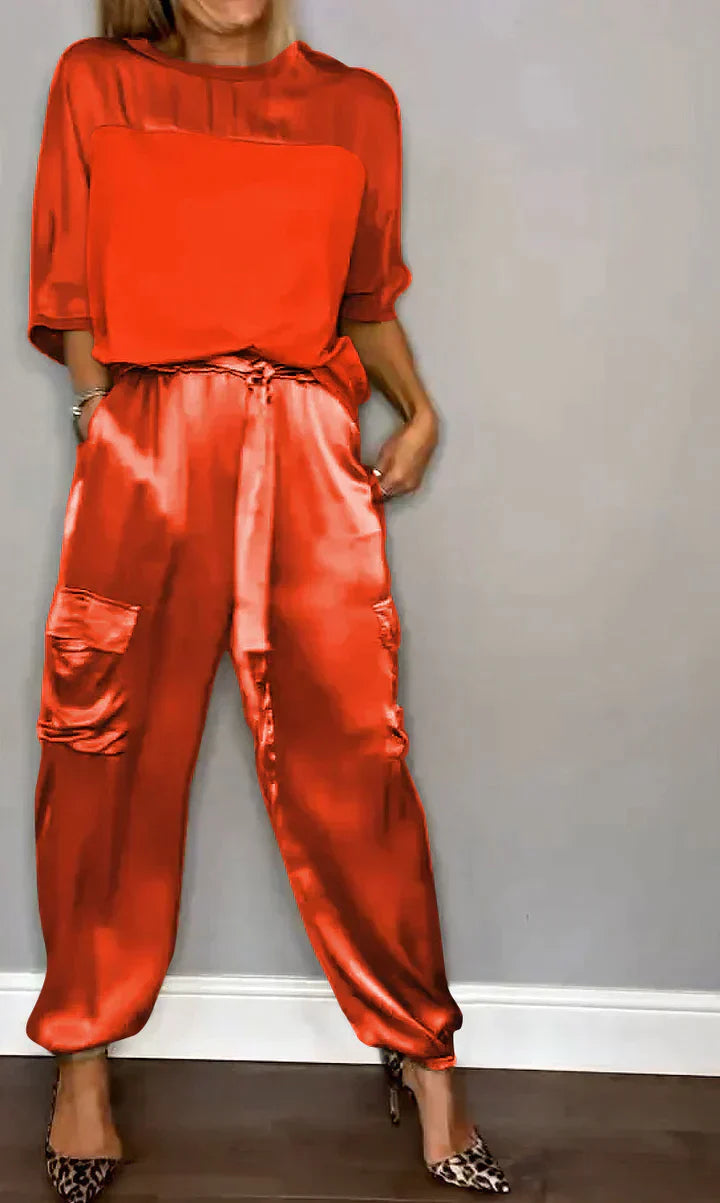 Vivienne | Completo elegante a due pezzi in raso