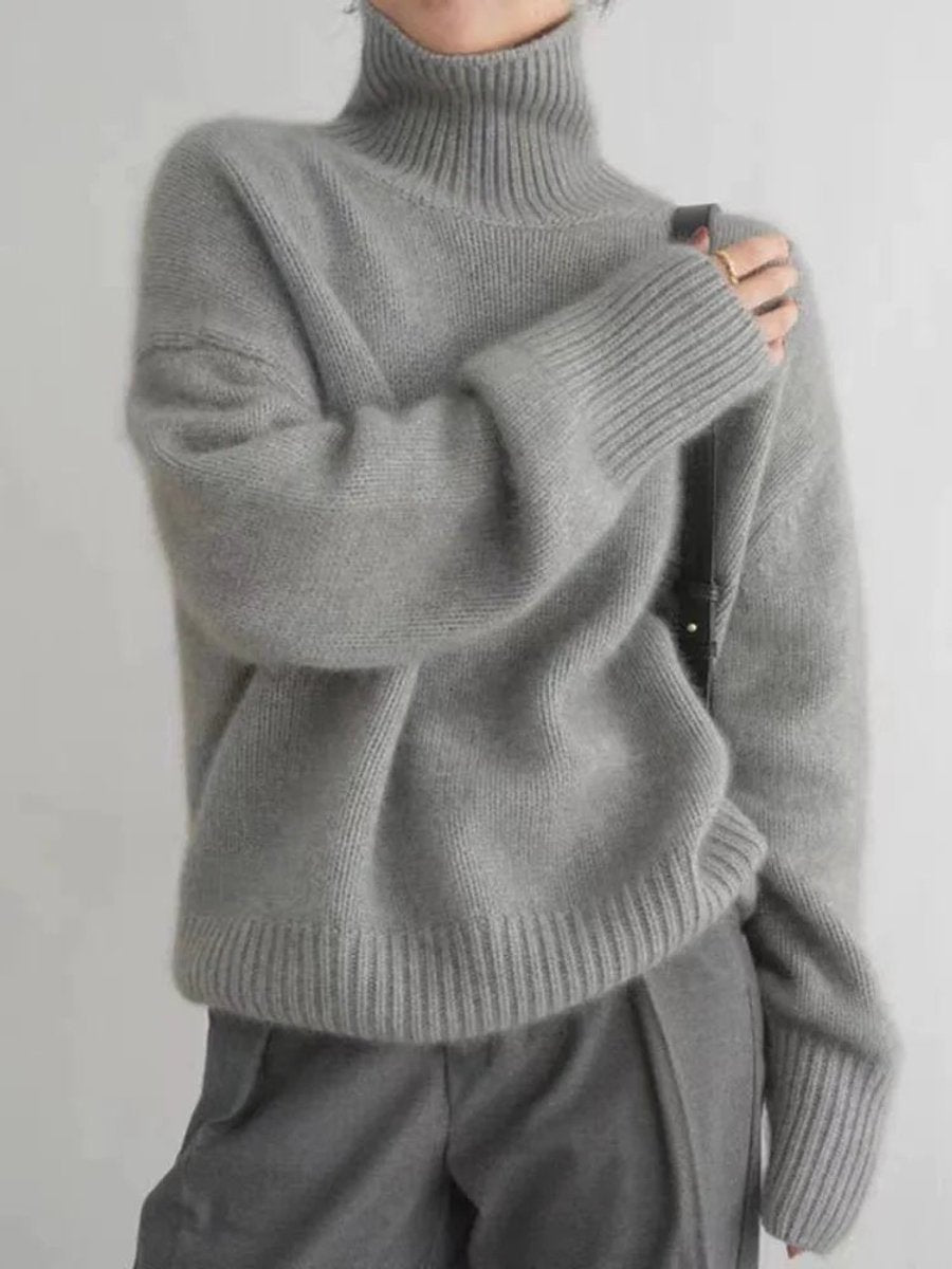 Clara | Knit Sweater – Soft Oversized Turtleneck for Women