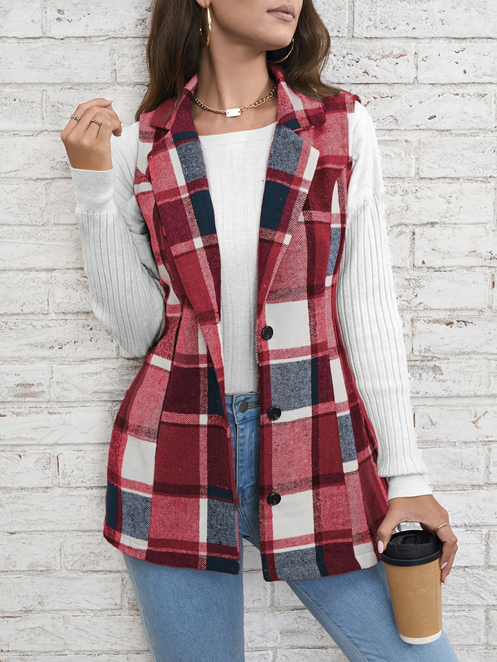 Drunelle | Elegant Tailored Check Waistcoat