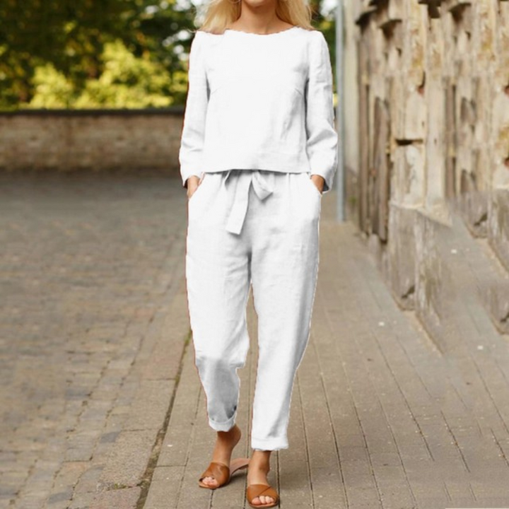 Sylvie | Completo casual alla moda con camicetta elegante e pantaloni