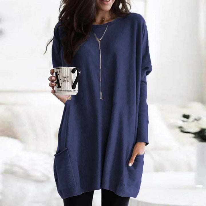 Aurelia | Oversized Pocket Long-Sleeve Tunic Sweater