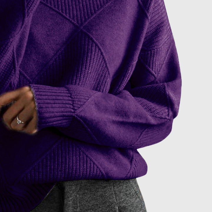 Camille | Geometric Turtleneck Sweater