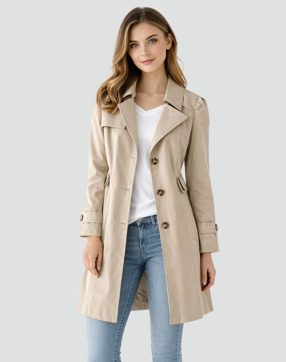 Clara | Trench sartoriale classico di media lunghezza da donna