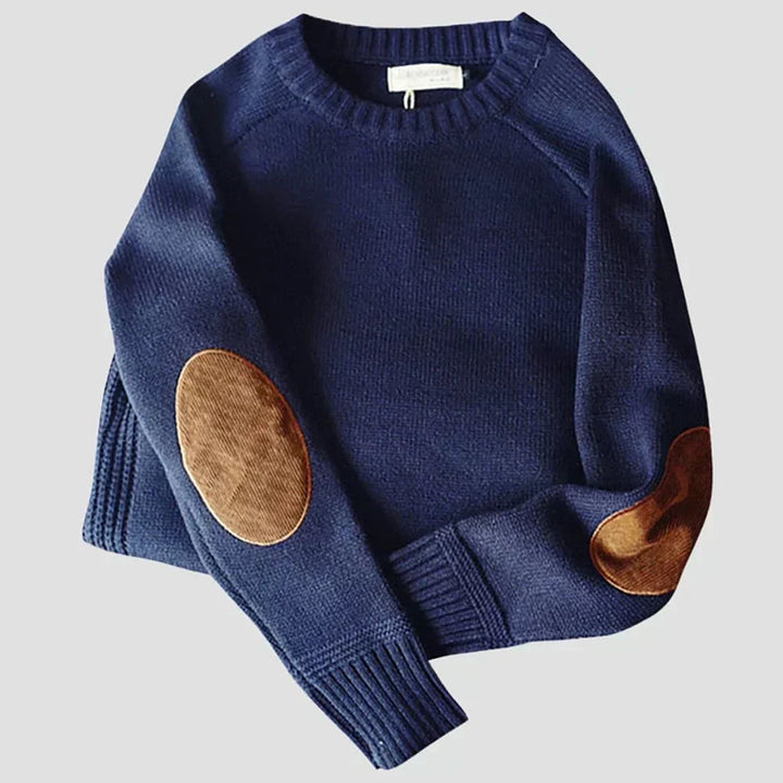 Fabian | Classic Knit Sweater with Elbow Patches for Men