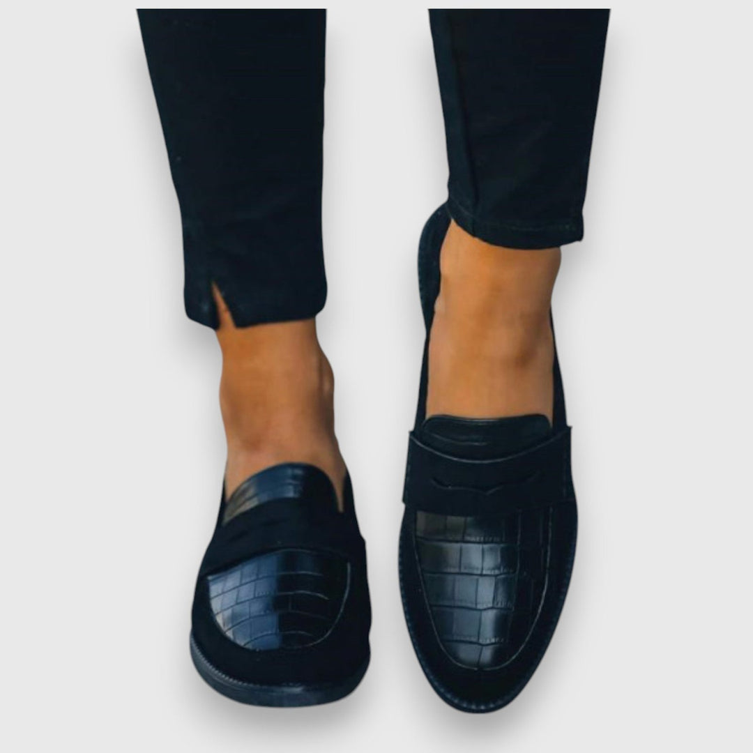 Jessie | Zeitlose flache Damen-Loafer aus Leder zum Hineinschlüpfen