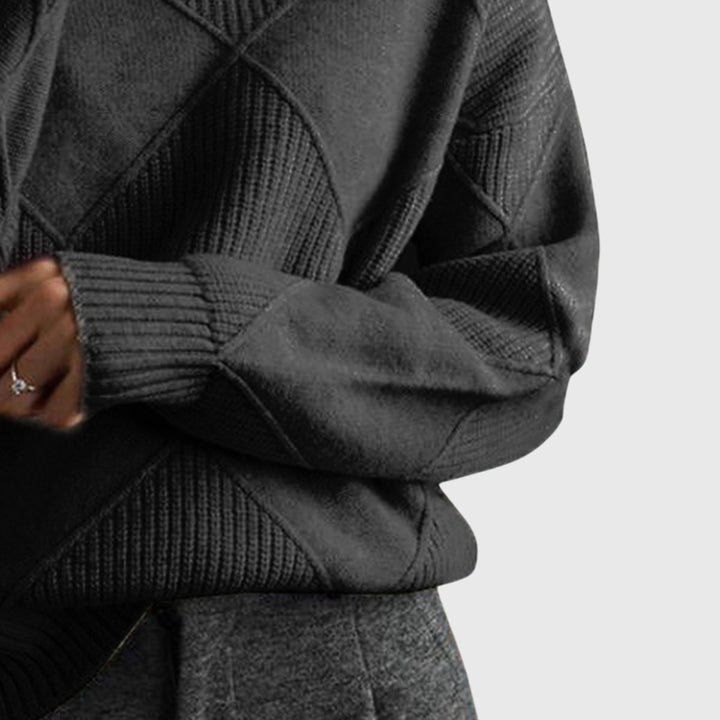 Camille | Geometric Turtleneck Sweater