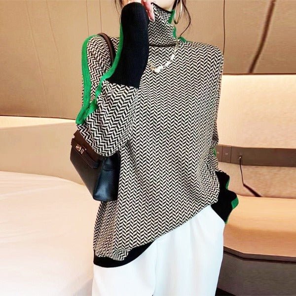 Clara | Striped Turtleneck Sweater for Women