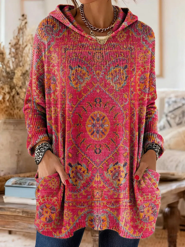 Vivante | Hooded Tunic – Vintage-Inspired Ethnic Print for Women