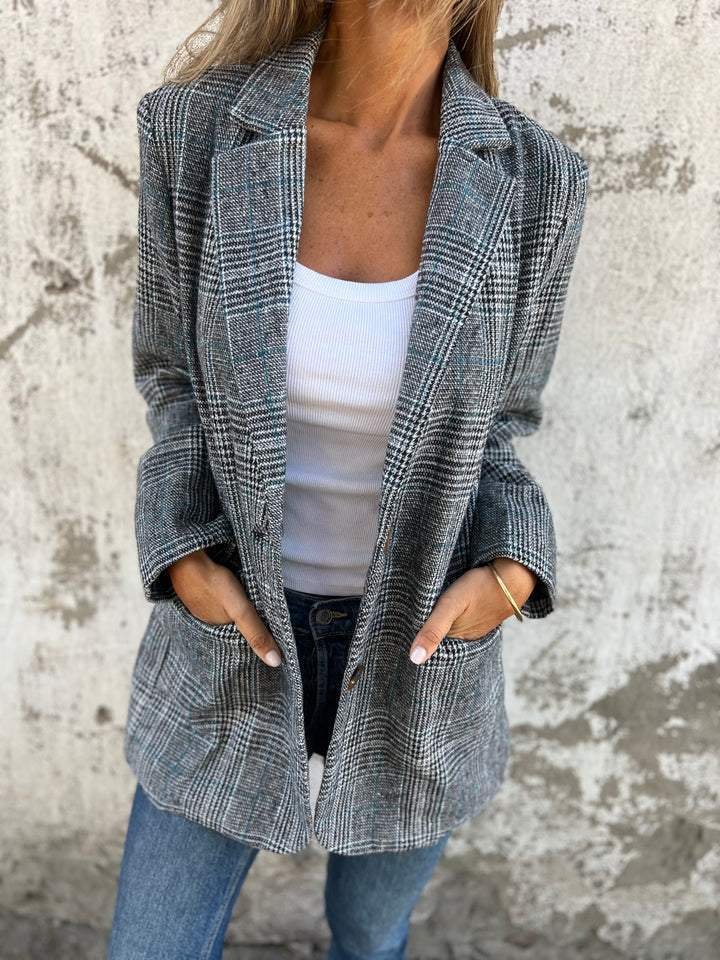 Vivian | Blazer casual classico da donna in cotone a quadri